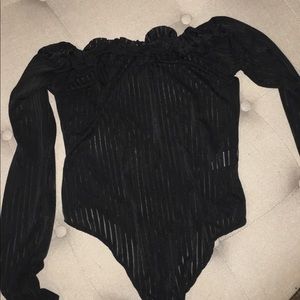 Bardot mesh bodysuit